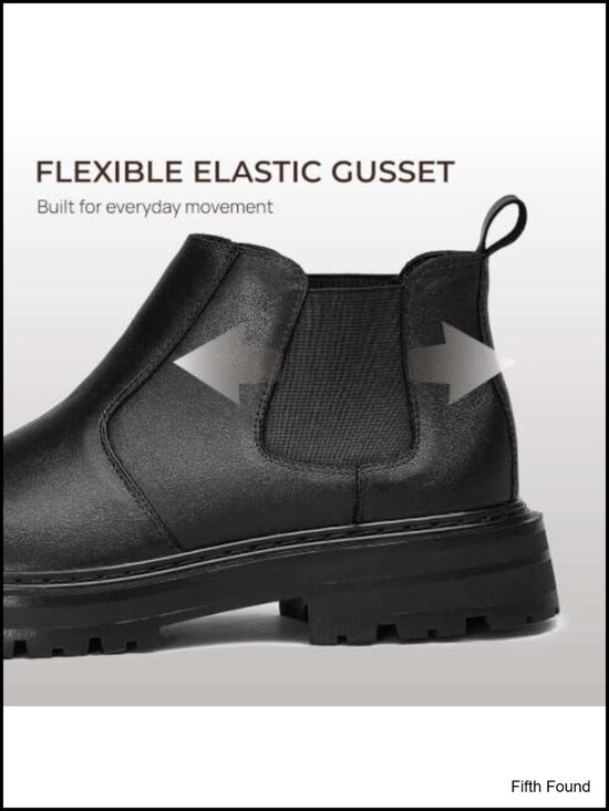 Men\'s Wide Toe Box Platform Chelsea Boots Slip-On Casual Ankle Dress Boot main image 4